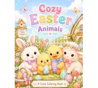 Cozy Easter Animals: A Cute and Cozy Coloring Book for Adults and Teens