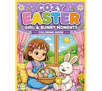 Cozy Easter Girl & Bunny Moments Coloring Book: Cute & Relaxing Spring Coloring Pages with Adorable Bunnies, Easter Eggs, Flowers & Cozy Scenes