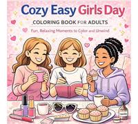 Cozy Easy Girls Day Coloring Book for Adults: Simple and Relaxing Moments to Color and Unwind with Fun Girly Activities, Coffee Dates, Spa Days, Sleepovers and Everyday Cozy Scenes