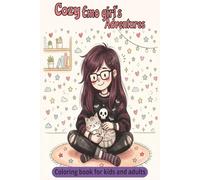 Cozy Emo Girl's Adventures: Relaxing Bold and Easy Coloring Book For Kids to Adults.