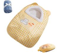 Cozy Enclosed Pet Cave Bed, Warm Hooded Nest for Dogs & Cats, 360° Nesting Design Ultra-Plush Fleece, Thickened Winter Indoor Hideaway for Medium-Sized Pets (Yellow, L (Within 16.5 lbs))