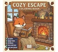Cozy Escape Coloring Book for Adults Kids Boys Girls Young Teens: Cute Animal Cozy Escape Coloring Activity Pages for School Kids Children Stress ... Simple Single Sided Soothing Coloring Sheets