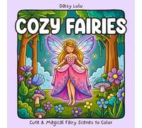 Cozy Fairies - A Cute Fantasy Coloring Book for Kids & Adults: Bold & Easy Coloring Pages with Cute Fairy Girls, Gentle Dragons, Forest Animals, ... Fantasy Scenes for Relaxation & Stress Relief