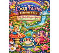 Cozy Fairies Coloring Book: Cute Magical Fantasy Scenes for Relaxation and Stress Relief: Adorable Fairy Worlds Whimsical Forests and Cozy Fantasy Moments for Calm Creative Fun
