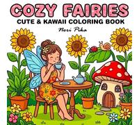 Cozy Fairies Cute & Kawaii Coloring Book: 40 Magical Fairy Pages For Girls To Color for Relaxation & Creativity, Stress Relief, Cute Fantasy Art, Gift for Adults & Teens