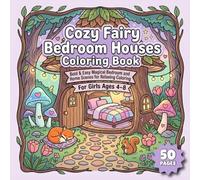 Cozy Fairy Bedroom Houses Coloring Book for Girls Ages 4-8: Bold and Easy Magical Bedroom and Cozy Home Scenes for Relaxing Coloring Fun