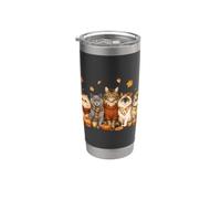 Cozy Fall Autumn Cute Cat Funny Cat Kitten Lover Vaso térmico de acero inoxidable de doble pared