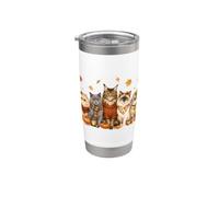 Cozy Fall Autumn Cute Cat Funny Cat Kitten Lover Vaso térmico de acero inoxidable de doble pared