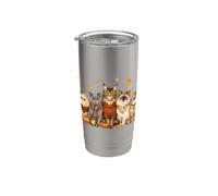 Cozy Fall Autumn Cute Cat Funny Cat Kitten Lover Vaso térmico de acero inoxidable de doble pared