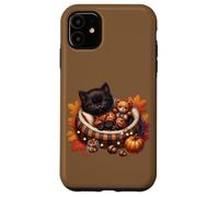 Cozy Fall Cat In Kitten Pajamas For Cats and Autumn Cat Lady Carcasa para iPhone 11