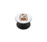 Cozy Fall Ghost Reading on Pumpkin Retro Halloween Vibes PopSockets PopGrip Adhesivo