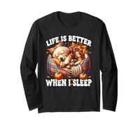 Cozy Fall Labrador Graphic For Women Men Kids Autumn Sleep Manga Larga