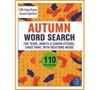 Cozy Fall Word Search: utumn Cozy Word Search for Adults & Seniors • Fall Activities, Warm Drinks, Pumpkin Spice, Leaf Peeping, Harvest Foods & ... 11 (Big Autumn Word Search for Adults Series)