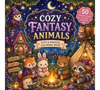 Cozy Fantasy Animals Coloring Book: 50 Adorable Cozy Fantasy Animal Scenes Featuring Bunny Witches, Moon Bakeries, Forest Campsites, Magical Libraries, and Cute Woodland Creatures