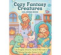 Cozy Fantasy Creatures Coloring Book: Cute Dragons, Unicorns, Fairies & Mermaids in Relaxing Everyday Scenes to Color