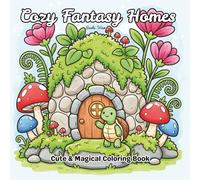 Cozy Fantasy Homes: Bold & Easy, Cute and Magical Coloring Pages with Whimsical Houses and Creatures for Teens and Adults