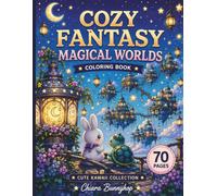 Cozy Fantasy Magical Worlds Coloring Book: 70 Cute Kawaii Floating Cities, Enchanted Villages, Dreamy Castles and Whimsical Fantasy Scenes for Teens and Adults (Cozy Fantasy Coloring Collection)