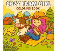 Cozy Farm Girl Coloring Book: Country Girls, Farm Animals, and Cozy Nature Scenes - A Relaxing Farm Coloring Book for Kids and Adults