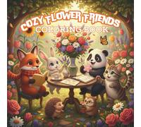 Cozy Flower Friends Coloring Book: Cute Animal & Flower Scenes for Stress Relief, Mindfulness and Relaxation - 46 One-Sided Pages for Adults & Teens