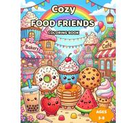 Cozy Food Friends Coloring Book: 50 Cute Kawaii Food Adventures Featuring Cozy Bakeries, Breakfast Friends, Picnic Fun, Café Treats and Sweet Festival Celebrations for Relaxation and Creative Fun
