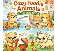 Cozy Foodie Animals Coloring Book: Bold & Easy Cute Animal Friends Enjoying Snacks, Picnics & Sweet Treats | Simple Big Shapes for Kids Ages 3-6, Teens & Adults