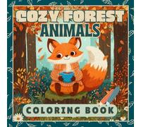 Cozy Forest Animals Coloring Book: Cute Woodland Creatures in Cozy Scenes for Kids and Adults 50 Single Sided Coloring Pages