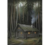Cozy Forest Cabin Graph Paper Notebook: Rustic Woodland Grid Journal for Drawing, Sketching, Notes & Creative Planning