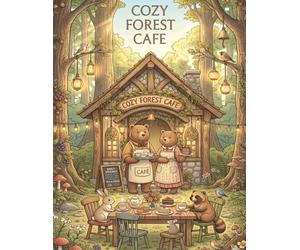 Cozy Forest Cafe: A Cozy Woodland Coloring Book with Cute Animals, Relaxing Cafe Scenes, and Whimsical Nature for Adults and Teens