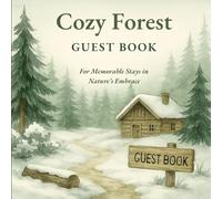 Cozy Forest Guest Book for Cabin Rentals - Winter Vacation Home Sign-In Journal with Rustic Woodland Theme, 102 Pages, 8.5x8.5, Guest Signatures & ... Retreats, and Vacation Homes in Nature