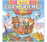 Cozy Friends Coloring Book: Featuring Adorable Animals Traveling the World in Fun Cozy Scenes for Kids & All Ages