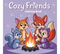 cozy friends coloring book: Relaxing Animal Designs for Adults and Kids, Stress-Relieving Cute Animal Patterns for Mindfulness, Easy and Fun Animal Coloring Pages for Beginners