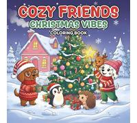 Cozy Friends: Cute and Comfy Christmas Vibes Coloring Book for Kids and Adults.