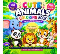 Cozy Friends Cute Animals Coloring Book: Super Cute Animal Characters with Bold and Easy Designs for Relaxation, Stress Relief and Creative Fun
