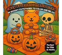COZY FRIENDS HALLOWEEN: 50 Spooky-cute pages to color and relax / Coloring book for adults and teens featuring adorable animal characters and costumed figures for stress relief