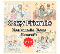 Cozy Friends: Heartwarming Home Moments Volume.2: Warm & Cozy Girl Moments Coloring Book for Adults and Teens (Cozy Friends Coloring Book)