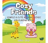 Cozy Friends: simple & cute animal picnic colouring book