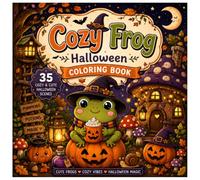 Cozy Frog Halloween Colouring Book for Kids, Teens & Adults: 35 Cute & Cozy Halloween Coloring Pages Featuring Adorable Frogs, Pumpkins, Mushrooms, Magical Forests & Relaxing Autumn Scenes