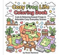 Cozy Frog Life Coloring Book: Cute & Relaxing Kawaii Frogs in Adorable Cozy Everyday Scenes | Bold and Easy Stress Relief Coloring Book for Adults & Teens
