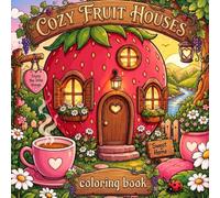 Cozy Fruit Houses: bold and easy Coloring Book for Adults and Teens with Simple Nature Homes for Stress Relief