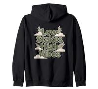 Cozy Gamer y Chill Lifestyle - Low Stakes High Vibes Sudadera con Capucha