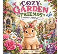 Cozy Garden Friends: Cute Animals & Beautiful Flowers Coloring Book for Adults and Teens with Relaxing Nature Scenes, Simple Bold Line Art and Easy-to-Color Designs (Cozy Garden Friends Collection)