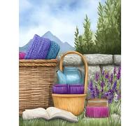 Cozy Garden Reader Notebook: Vintage Knitting & Book Lover Journal | 7.5x9.25 College Ruled Writing Companion for Mystery Fans, Women, and Quiet Moments