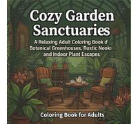 Cozy Garden Sanctuaries: A Relaxing Adult Coloring Book of Botanical Greenhouses, Rustic Nooks, and Indoor Plant Escapes