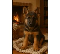 Cozy German Shepherd Puppy Notebook: 6x9 110 page lined notebook