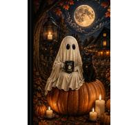 Cozy Ghost And Black Cat : Hardcover Journal