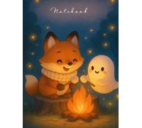 Cozy Ghost & Fox by Campfire - Spooky Cute Kawaii Notebook | Large 8.25” x 11”, 120 Graph Pages, Pastel Wraparound Cover: This adorable kawaii ... note-taking, sketching, or creative writing.