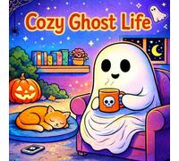 Cozy Ghost Life Coloring Book for Kids and Adults: Cute Ghost Characters, Cozy Halloween Scenes, Adorable Spooky Homes, Simple Line Art, Fun and Relaxing Coloring Pages