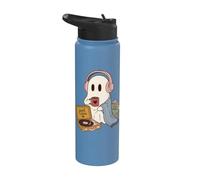 Cozy Ghost Music Lover Good Vibes Cozy Sounds Stainless Steel Insulated Water Bottle