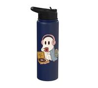 Cozy Ghost Music Lover Good Vibes Cozy Sounds Stainless Steel Insulated Water Bottle