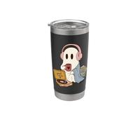 Cozy Ghost Music Lover Good Vibes Cozy Sounds Vaso térmico de acero inoxidable de doble pared